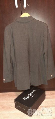 Сиво дамско сако с джобове М размер, снимка 4 - Сака - 34719908