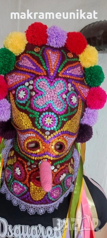 Кукерска маска, гугла, нова, Новодел, уникат, ръчна изработка , снимка 6 - Декорация за дома - 46988271