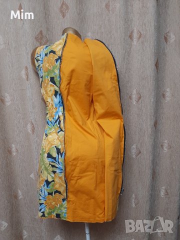 М Рокля с две лица в жълто с цветя и в оранжево &, снимка 7 - Рокли - 41303540