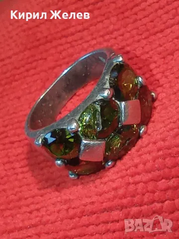 ШАРМАНТЕН СКЪПОЦЕНЕН СРЕБЪРЕН ПРЪСТЕН МАТИРАНО СРЕБРО 925 с ЮВЕЛИРНО ФАСЕТИРАН ПЕРИДОТ ОЛИВИН 42680, снимка 13 - Пръстени - 49916543