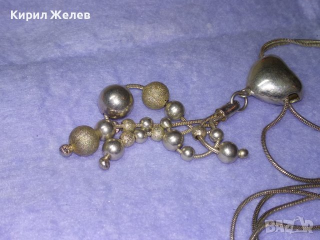 КРАСИВО ПОСРЕБРЕНО ФЕШЪН АРТ НЕЖНО КОЛИЕ от НЕРЪЖДАЕМА БЛАГОРОДНА СТОМАНА с ТОПЧЕТА и СЪРЧИЦЕ 40518, снимка 18 - Колиета, медальони, синджири - 42640223