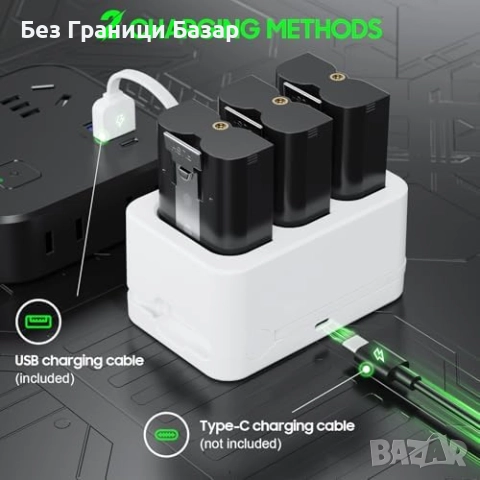 Нов Комплект 3 батерии и цифрово зарядно за Ring Doorbell 2/3/4 и Spotlight Cam, снимка 3 - Друга електроника - 52544634