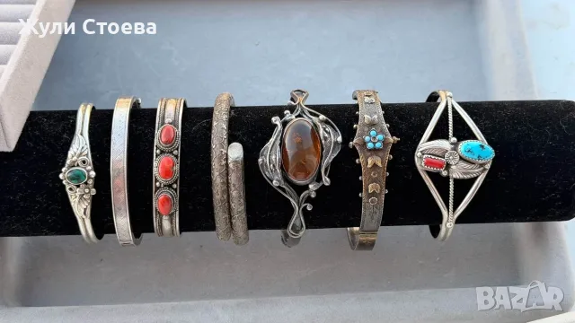 Сребърна гривна с естесвен кехлибар, снимка 2 - Гривни - 56171775