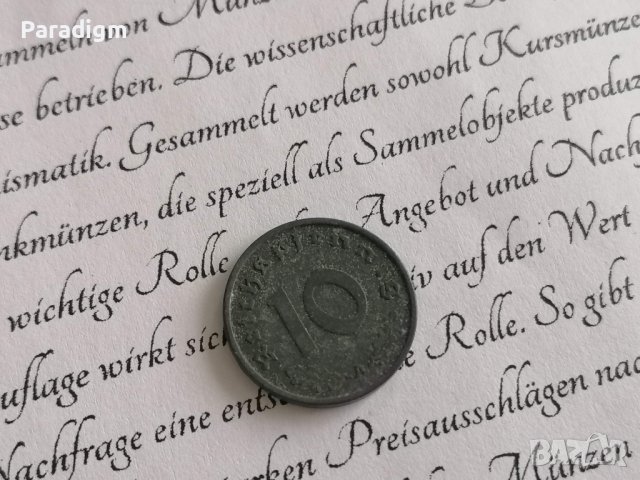 Райх монета - Германия - 10 пфенига | 1940г.; серия А, снимка 2 - Нумизматика и бонистика - 39390779