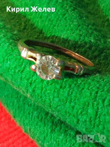 Стар Посребрен СКЪПОЦЕНЕН АРТ ДЕКО ПРЪСТЕН от БЛАГОРОДНА СТОМАНА МАЙСТОРСКИ с ГОЛЯМ ЦИРКОН 27531