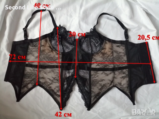 Hunkemoller 80B дамски дантелен корсет бюстие, снимка 16 - Корсети, бюстиета, топове - 53814886