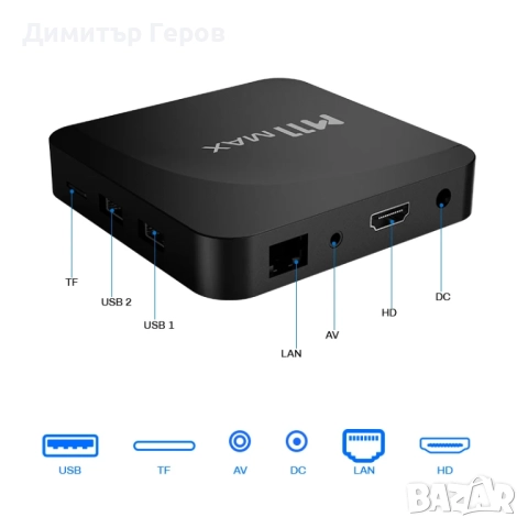 НОВ TV BOX M11 MAX Android TV 14 S905X5M AV1, снимка 6 - Плейъри, домашно кино, прожектори - 50341900