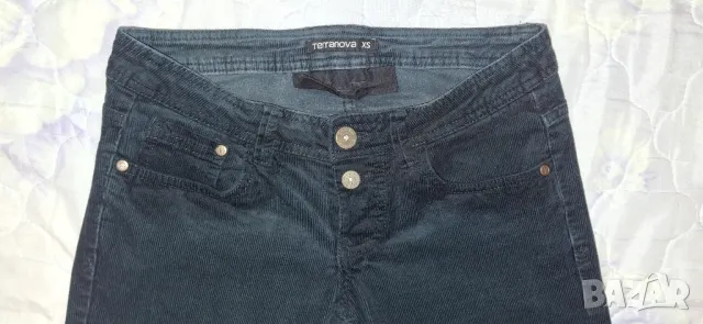 Дамски джинси в лилаво и черно, XS, ниска талия, тип цигара, снимка 6 - Други - 48290569