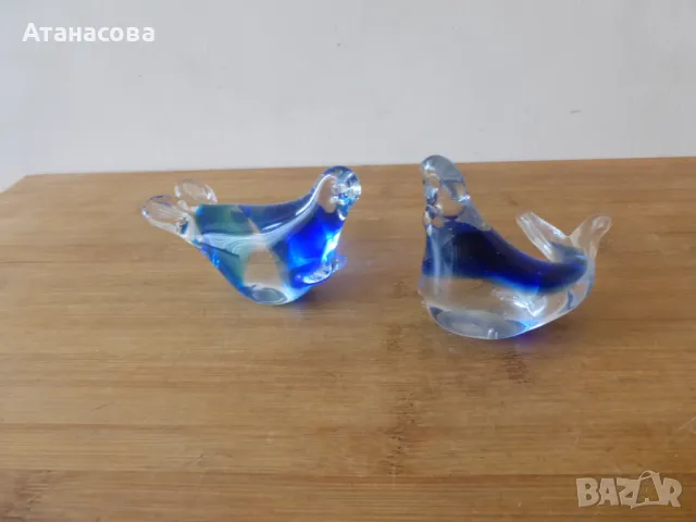 Стъклена фигура Тюлен 2 бр Мурано, снимка 3 - Декорация за дома - 50319484