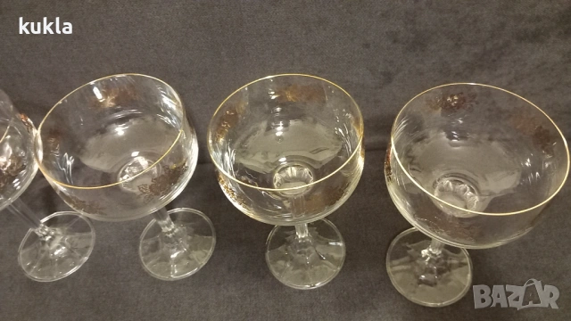 Кристални чаши за шампанско серия Флора, снимка 4 - Чаши - 53686891