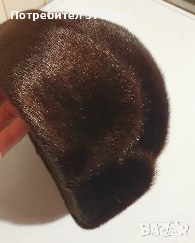 Дамска зимна шапка от естествен косъм , снимка 4 - Шапки - 48805849