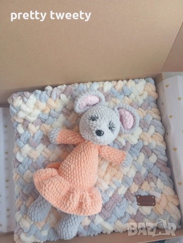 Бебешки и детски комплекти от играчка, одеяло и клипс с персонализация по желание, снимка 7 - Спално бельо и завивки - 53427682