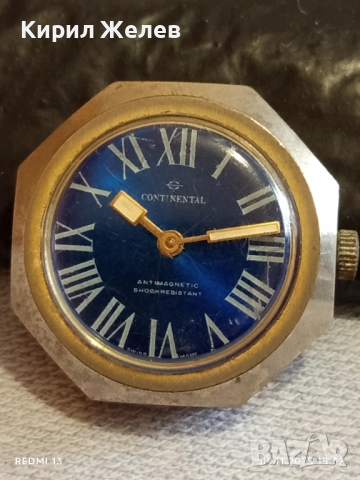 Механичен часовник CONTINENTAL ANTI-MAGNETIC SWISS MADE работи с позлата 51503, снимка 2 - Антикварни и старинни предмети - 52351736