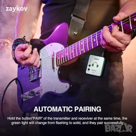 LEKATO Безжична система за монитор за поставяне в ушите, 2.4G стерео безжична IEM система, снимка 2 - Аудиосистеми - 50073399