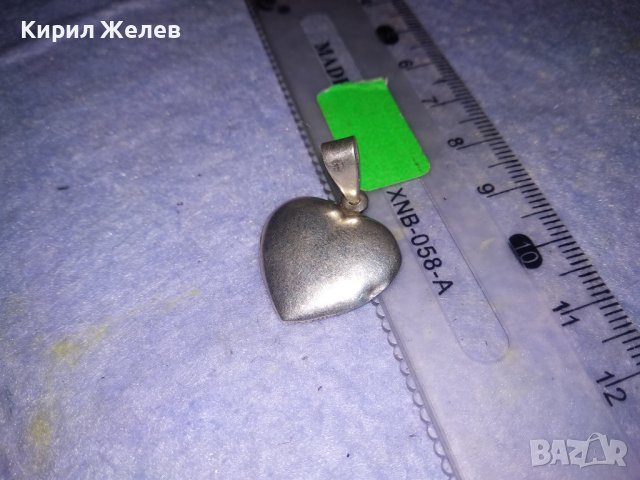 СРЕБЪРНО АРТ ДЕКО СЪРЧИЦЕ СРЕБРО 925 ПРЕКРАСЕН РОМАНТИЧЕН АРТ МЕДАЛЬОН ПЕНДАНТ 34406