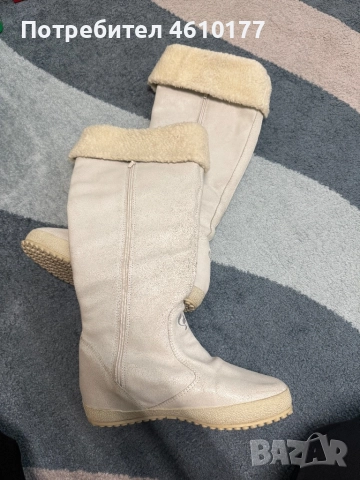 Бели ботуши/чизми 40 номер, снимка 2 - Дамски ботуши - 52544395