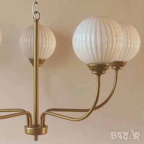 Модерен класически висящ полилей метал с дърво / 6 рамена, снимка 9 - Полилеи - 47675013