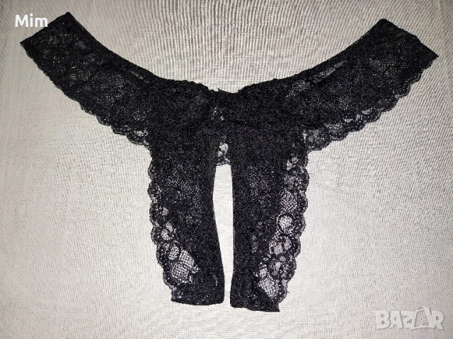 5XL Черна дантелена отворена полупрашка за едра дама