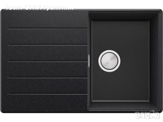 Графит кухненска гранитна мивка Копенхаген 780х500 Top 45, снимка 2 - Мивки - 51139978