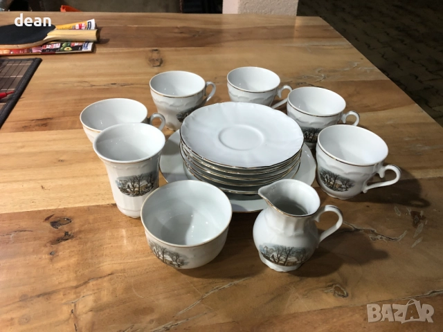 Баварски порцеланов сервиз за кафе-Vintage, снимка 12 - Сервизи - 51705060