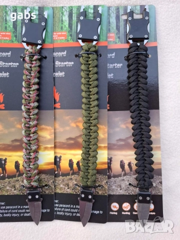 Гривна за оцеляване от паракорд с ножче, снимка 6 - Екипировка - 52549770