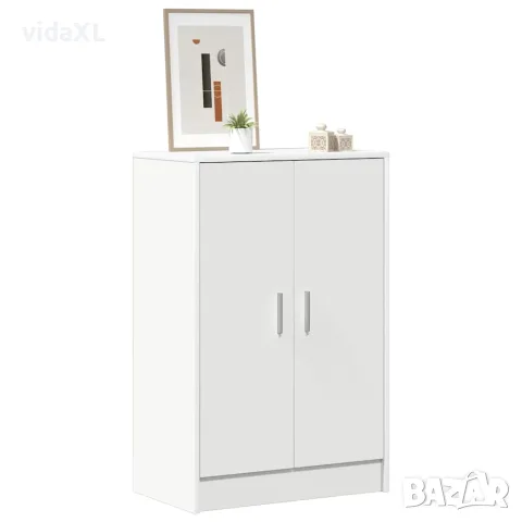 vidaXL Шкаф за обувки, бял, 60x35x92 см, инженерно дърво, снимка 3 - Шкафове - 56147873
