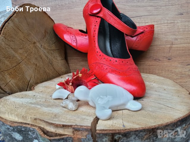 Изисканост към облеклото Ви с дамски обувки,изработени от естествена кожа в актуален червен цвят, снимка 10 - Дамски обувки на ток - 41600756