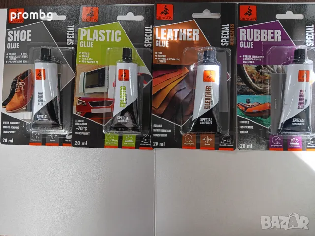 лепило за кожа, гума, пластмаса, плексиглас, обувки, PVC, Dragon Полша