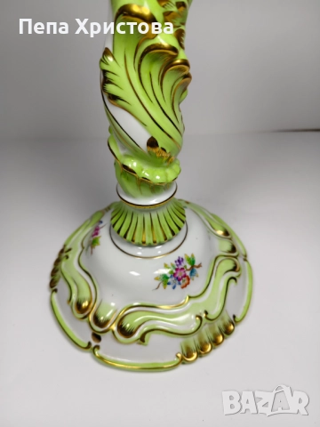 Свещник от унгарски порцелан Herend "Fancy Queen Victoria VBO", снимка 10 - Други - 51476455