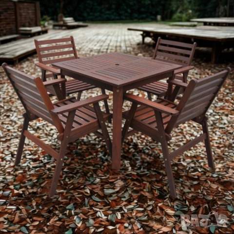 Градински комплект Tirora Muhler Meranti - 5 части, дърво, снимка 3 - Други стоки за дома - 52137980