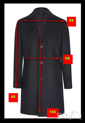 Бизнес Палто  HUGO BOSS Stratus размер М-Л  смес от  вълна с кашмир  официално /  яке, снимка 5 - Палта - 48055070