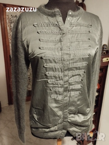 PATRIZIA PEPE мохер и сатенирана коприна дамска блуза