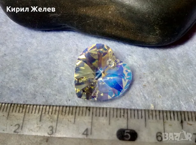 БЛЕСТЯЩО ЮВЕЛИРНО ФАСЕТИРАНО КРИСТАЛНО СЪРЧИЦЕ АРОМАНТИЧЕН АРТ МЕДАЛЬОН ПЕНДАНТ 48765, снимка 3 - Колиета, медальони, синджири - 48842287