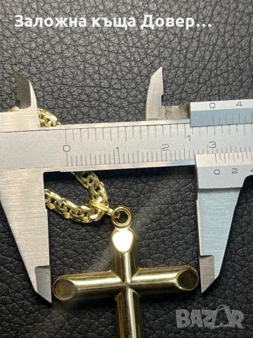 Златен Ланец кръст синджир krast ланче 14 к 585 gold zlato  lanec lance, снимка 8 - Колиета, медальони, синджири - 52159929