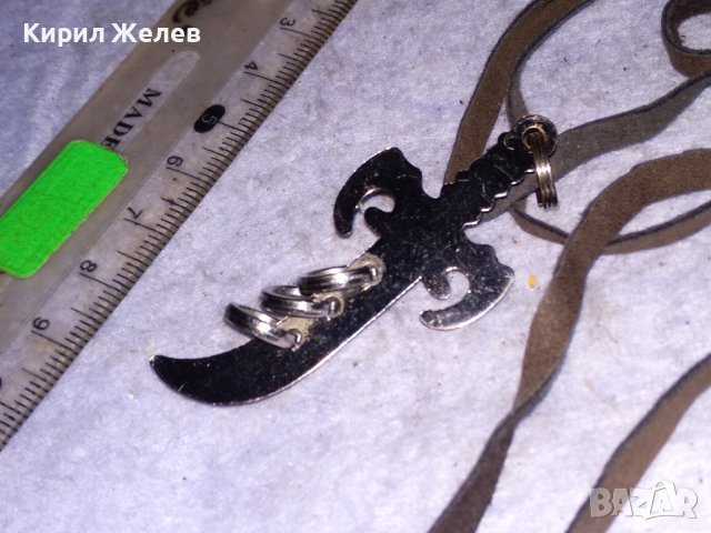 ХЕВИ МЕТАЛ - АРТ МЕДАЛЬОН ЛАКИРАН МЕТАЛЕН ПИРАТСКИ ЯТАГАН с ШНУРЧЕ от ВЕЛУР 13741, снимка 9 - Колиета, медальони, синджири - 41483723