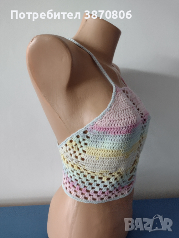 Дамско бюстие в меланж с пастелни цветове, снимка 3 - Корсети, бюстиета, топове - 44838498