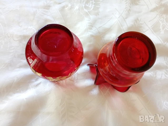 Ваза цветно червено стъкло , снимка 3 - Други стоки за дома - 51755329