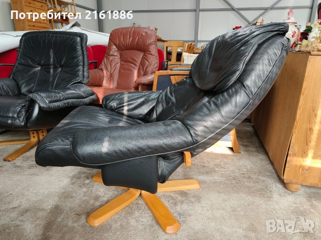 3937 Relax кресло от естествена кожа , снимка 2 - Абсорбатори - 52722584