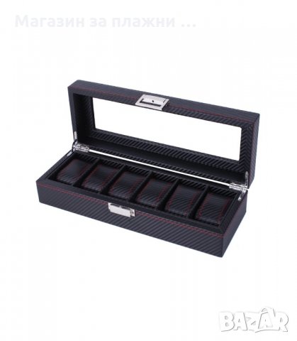 КУТИЯ ЗА ЧАСОВНИЦИ КАРБОН С 6 ОТДЕЛЕНИЯ - код 2166, снимка 5 - Други - 34207109