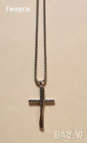 David Yurman оригинално колие кръст, снимка 3 - Колиета, медальони, синджири - 50262944
