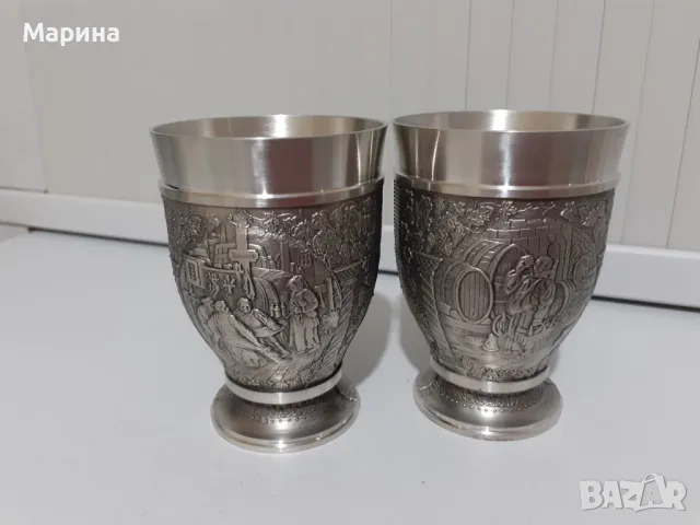 Чаши за вино и ракия от калай ,110 мл.Antik*Vintage #68