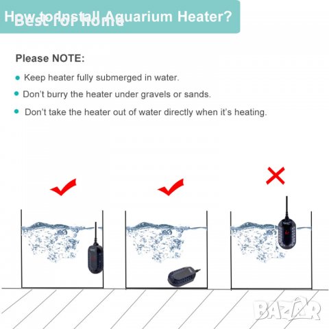 Hygger потопяем цифров нагревател за аквариум 50 W., снимка 7 - Оборудване за аквариуми - 39223811
