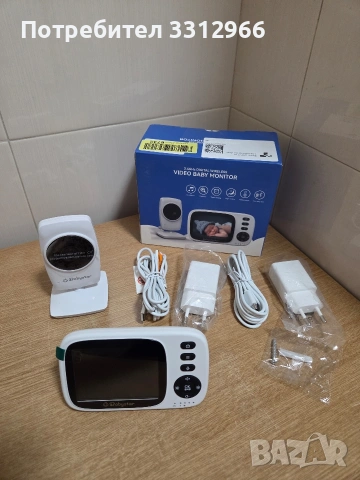 Чисто нов видео бебефон Babystar с камера, работещ на честота 2.4GHz., снимка 2 - Комплекти за видеонаблюдение - 53845361
