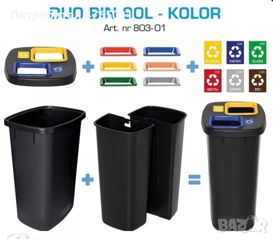 Професионални решения за разделно събиране на отпадъци – кошове, контейнери и системи BePure, снимка 3 - Друго търговско оборудване - 53854437