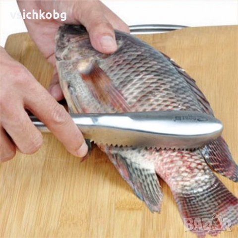 Уред нож за почистване на  риба -  лесно премахване на люспите с удобна дръжка, снимка 2 - Прибори за хранене, готвене и сервиране - 34845351