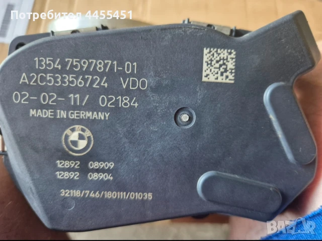 дросел клапа BMW N55 , снимка 2 - Части - 51070632