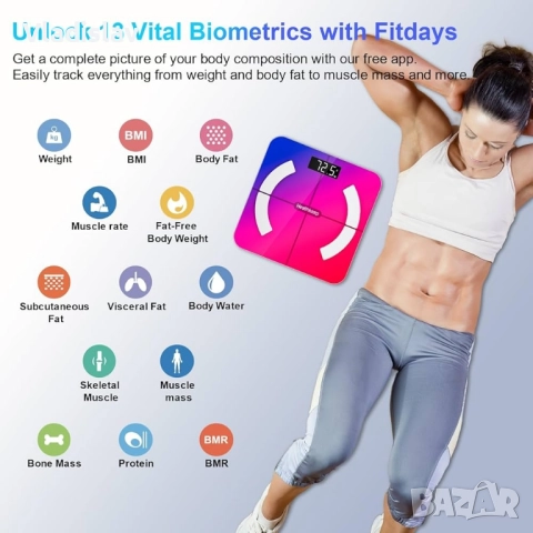 Везна Healthkeep 180кг 13 измервания, снимка 2 - Електронни везни - 52264972