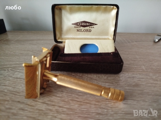 Самобръсначка GILLETE MILORD U.S.A във Златно Покритие Чисто Нова не Употребявана, снимка 9 - Колекции - 52357113