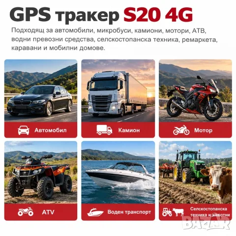 GPS тракер S20 4G, 6000mAh батерия до 30 дни, силен магнит, снимка 3 - Други - 56237002