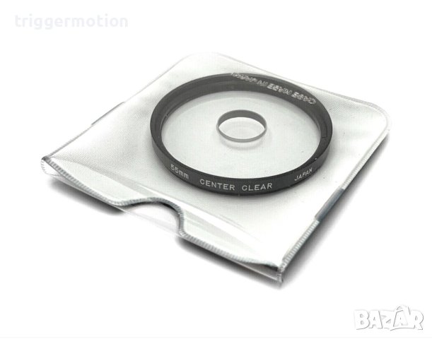 55mm Винтидж Фотографски филтър, Ефект - Center Clear /Center Spot, Произведен в Япония, снимка 3 - Обективи и филтри - 41597065